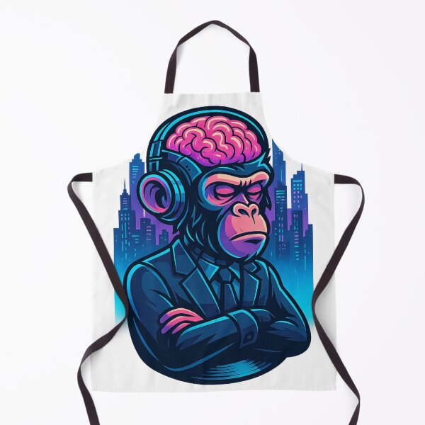 Item preview, Monkey Thinker – Corporate Brainwave in Neon City designed and sold by VIBE CRAFT STUDIO.
