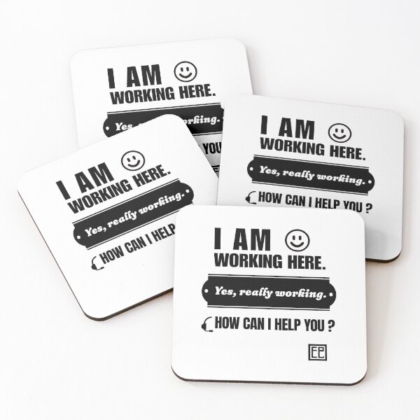 Item preview, I am working here. How can I help you? (black font version) designed and sold by EmilieLeeKimArt.