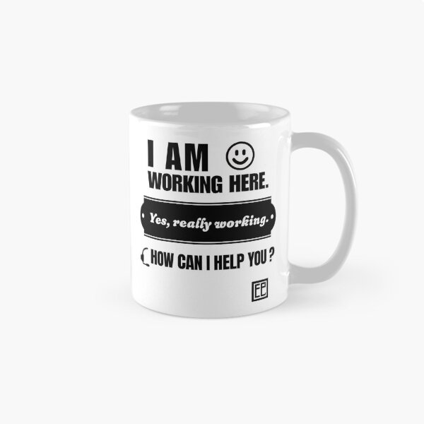 Item preview, I am working here. How can I help you? (black font version) designed and sold by EmilieLeeKimArt.