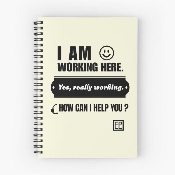 Item preview, I am working here. How can I help you? (black font version) designed and sold by EmilieLeeKimArt.