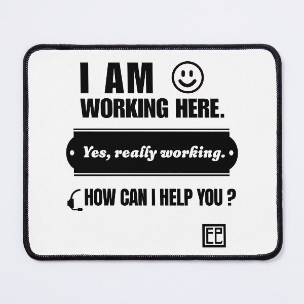 Item preview, I am working here. How can I help you? (black font version) designed and sold by EmilieLeeKimArt.