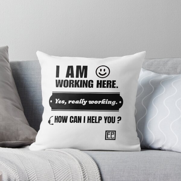 Item preview, I am working here. How can I help you? (black font version) designed and sold by EmilieLeeKimArt.