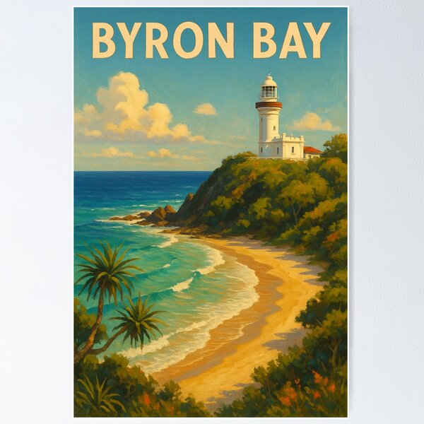Item preview, Byron Bay Lighthouse Coastline – Ocean Sunset View designed and sold by Aryabek.