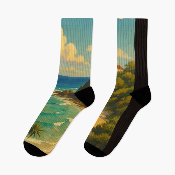 Item preview, Byron Bay Lighthouse Coastline – Ocean Sunset View designed and sold by Aryabek.