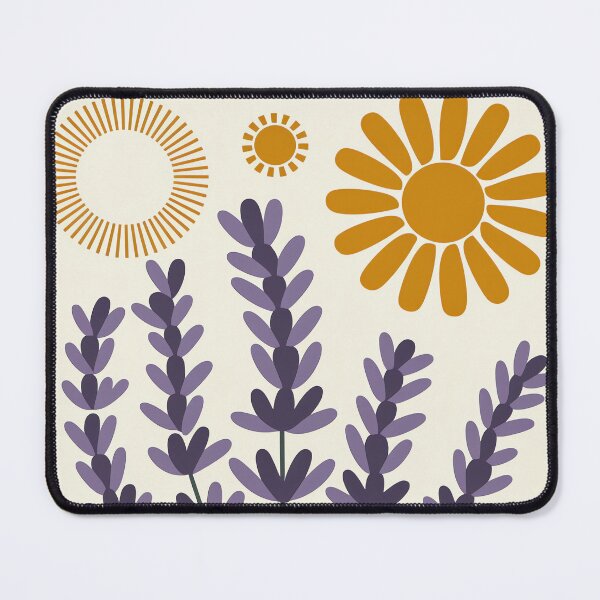 Item preview, Campo de lavanda de verano, arte floral minimalista bohemio con sol designed and sold by WILDEVIOLET.