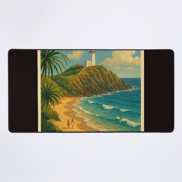 Item preview, Byron Bay Surf and Lighthouse – Coastal Paradise designed and sold by Aryabek.