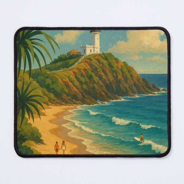 Item preview, Byron Bay Surf and Lighthouse – Coastal Paradise designed and sold by Aryabek.