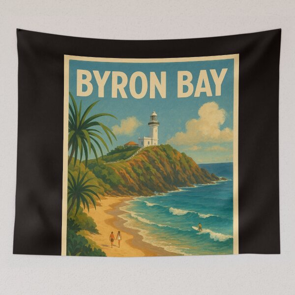 Item preview, Byron Bay Surf and Lighthouse – Coastal Paradise designed and sold by Aryabek.