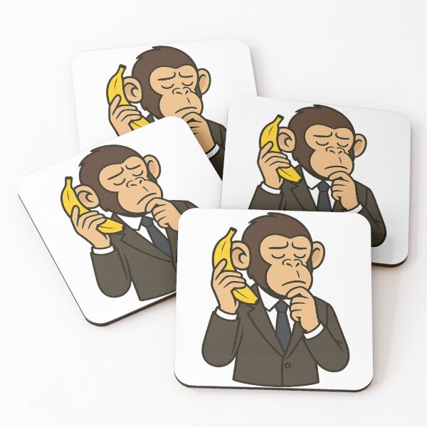 Item preview, Monkey Thinker – Banana Call from the Boardroom designed and sold by VIBE CRAFT STUDIO.