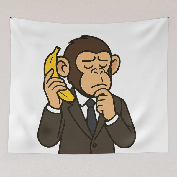 Item preview, Monkey Thinker – Banana Call from the Boardroom designed and sold by VIBE CRAFT STUDIO.