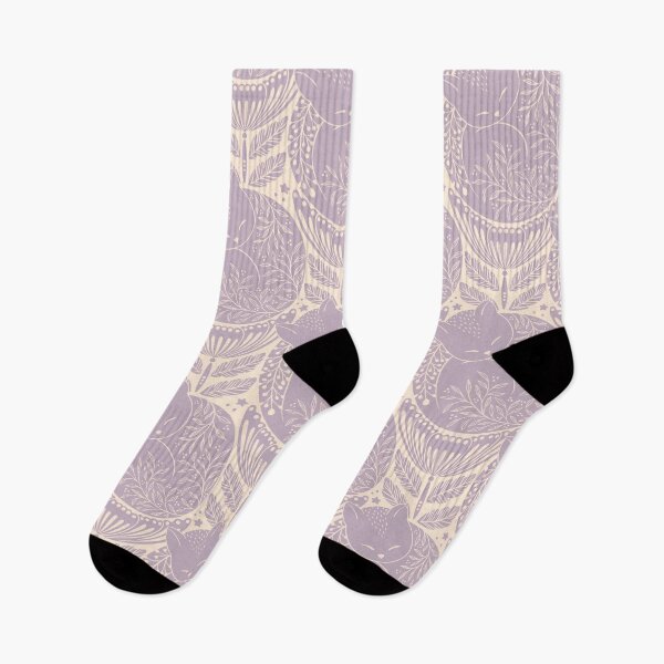 Item preview, Copy of Folk cat sleeping in a flower - soft lilac purple designed and sold by OzdeBayer.