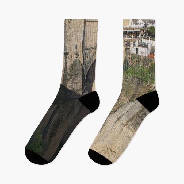 Item preview, Ronda. New bridge on El Tajo Canyon. Streets, buildings. Lifestyle in the urban area. Sunny winter day. (vertical) designed and sold by Maurizio Fabbroni.