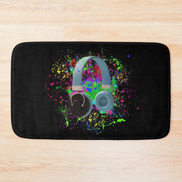 Item preview, 3D wireless blue headphones and splashes of colorful paint designed and sold by EchoOfSilence.