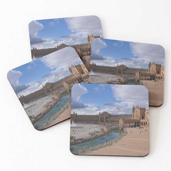 Item preview, Seville. Plaza de Espana. Streets, buildings. Lifestyle in the urban area. Cloudy spring day.  designed and sold by Maurizio Fabbroni.