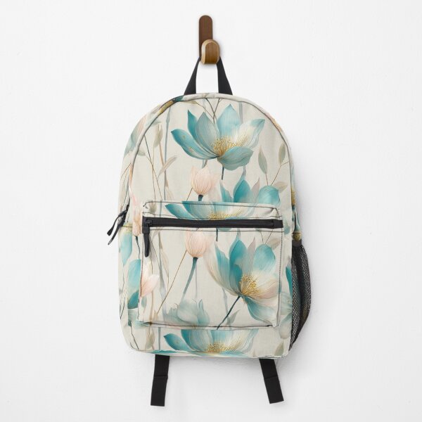 Item preview, Whispering Lotus – Soft Aqua and Blush Floral Elegance designed and sold by Moisky Patterns.