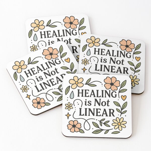 Item preview, Healing Is Not Linear | Gentle Mental Health Reminder Design | Self-Care Quote for Growth & Emotional Wellness designed and sold by Memorph.