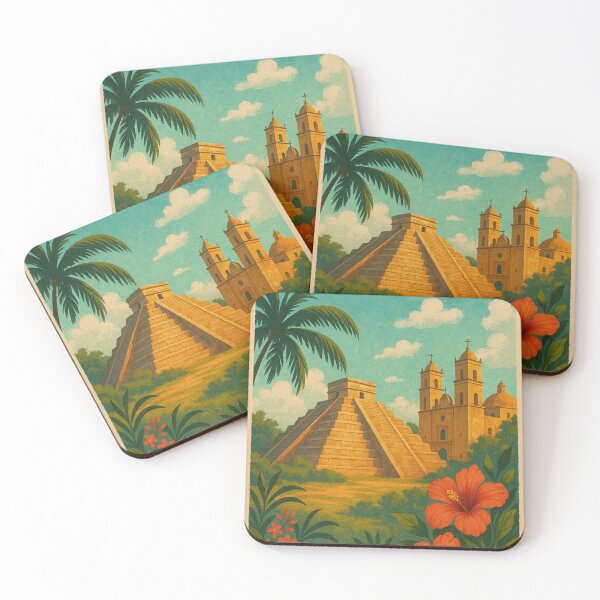 Item preview, Yucatán Mexico – Temple and Cathedral Tropical Scene designed and sold by Aryabek.