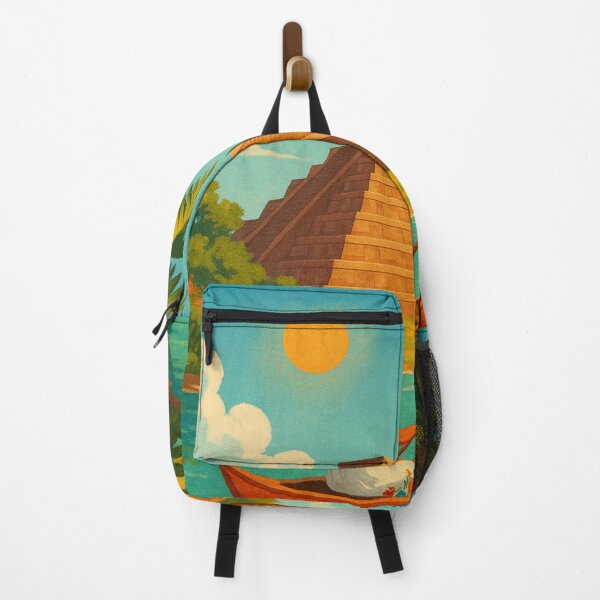 Item preview, Yucatán River View – Mayan Temple and Traditional Canoe designed and sold by Aryabek.