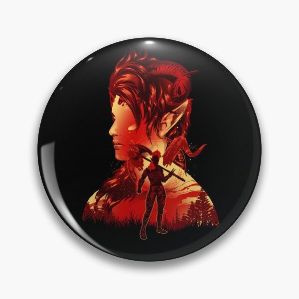 Item preview, Karlach - Barbarian Tiefling Silhouette Art Print designed and sold by Hypertwenty Designs.