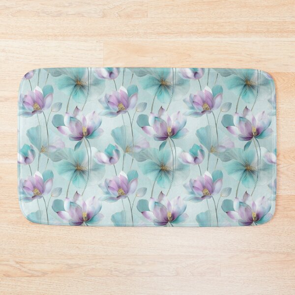 Item preview, Opaline Bloom – Lotus Petals in Lavender and Aqua Mist designed and sold by Moisky Patterns.