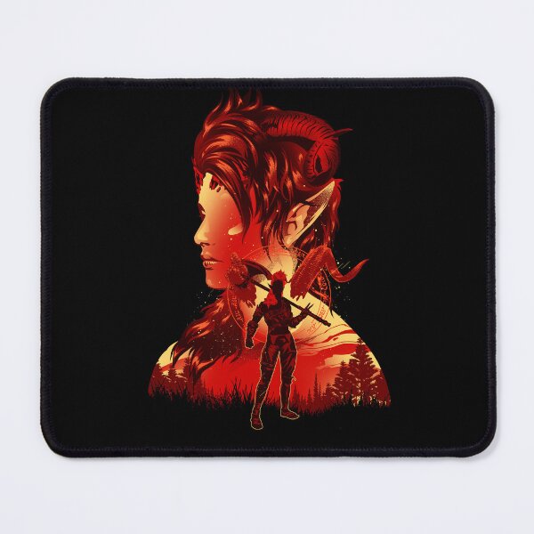 Item preview, Karlach - Barbarian Tiefling Silhouette Art Print designed and sold by Hypertwenty Designs.