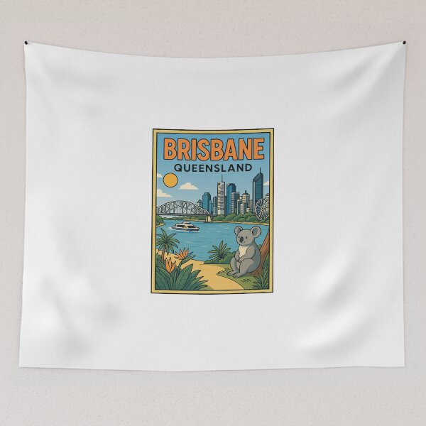 Item preview, Brisbane Queensland – Retro Travel Design designed and sold by Explore That City.