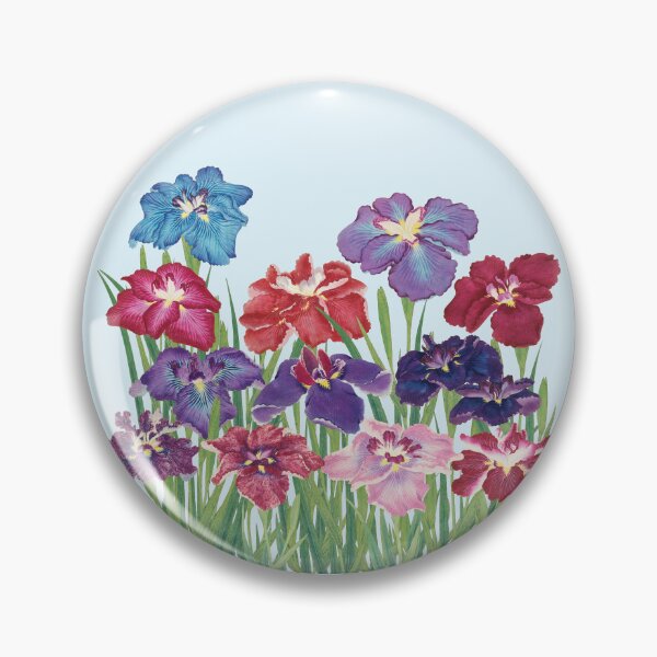 Item preview, Redesigned Vintage Japanese Iris Floral Art - Vibrant Watercolor Composition designed and sold by Starpuffdesign.
