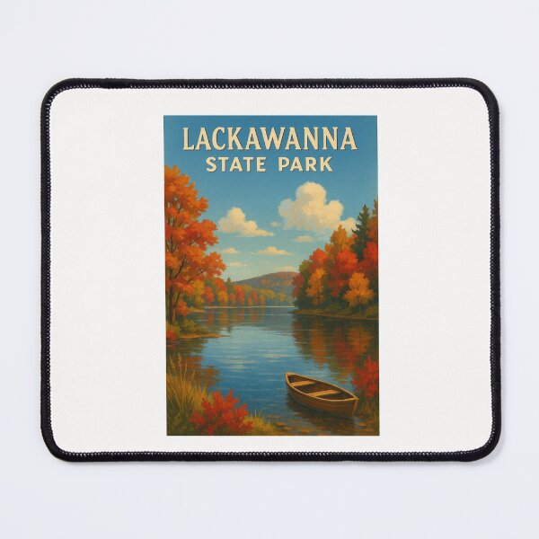 Item preview, Lackawanna Lake View – Autumn Canoe and Forest Colors designed and sold by Places On Earth.
