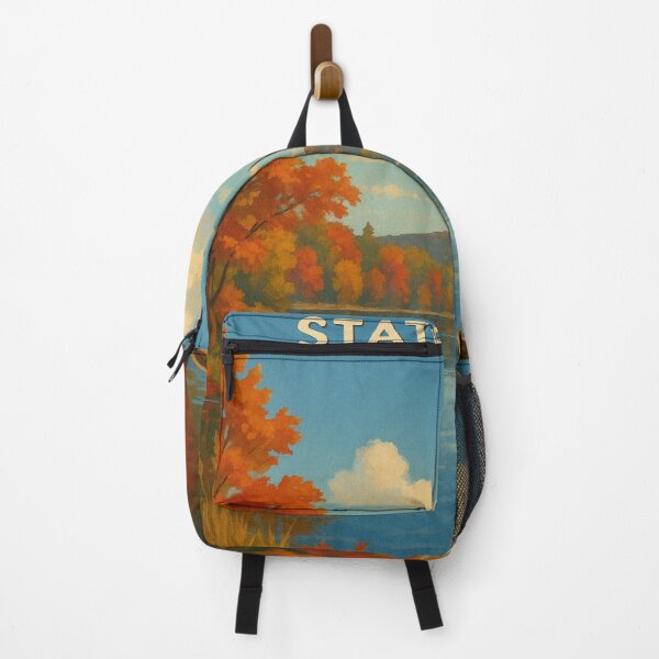 Item preview, Lackawanna Lake View – Autumn Canoe and Forest Colors designed and sold by Places On Earth.
