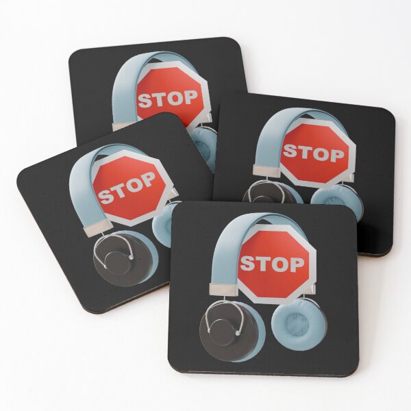 Item preview, 3D headphones covered with a red STOP sign designed and sold by EchoOfSilence.