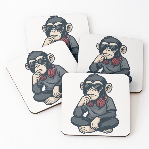 Item preview, Monkey Thinker – Chill Vibes and Deep Thoughts designed and sold by VIBE CRAFT STUDIO.