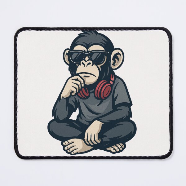 Item preview, Monkey Thinker – Chill Vibes and Deep Thoughts designed and sold by VIBE CRAFT STUDIO.