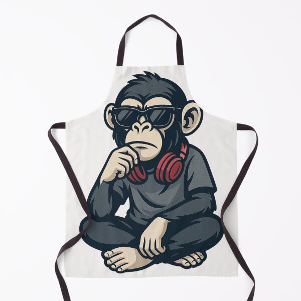 Item preview, Monkey Thinker – Chill Vibes and Deep Thoughts designed and sold by VIBE CRAFT STUDIO.