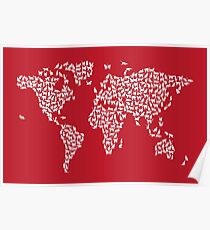 Cats Map of the World Map Poster