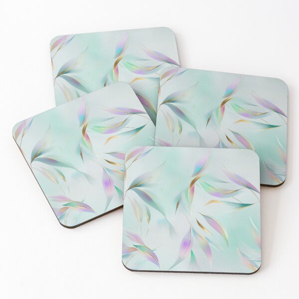 Item preview, Aurora Leaves – Iridescent Foliage on Soft Mint Mist designed and sold by Moisky Patterns.