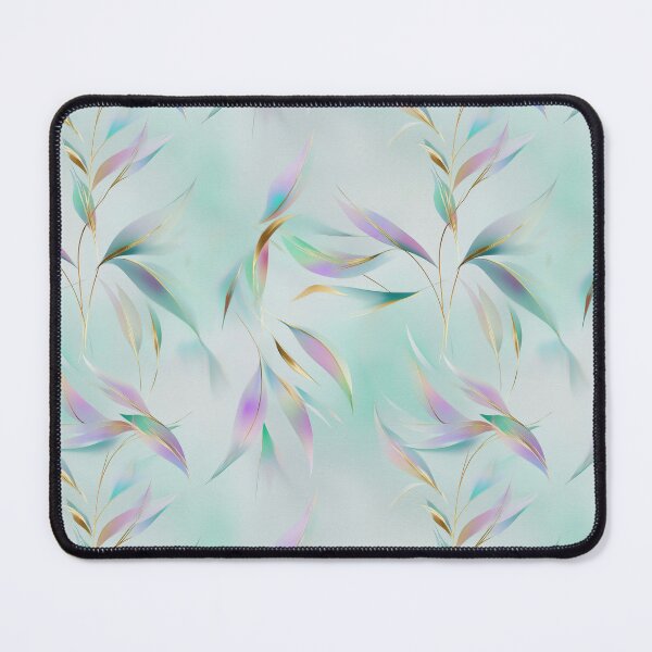 Item preview, Aurora Leaves – Iridescent Foliage on Soft Mint Mist designed and sold by Moisky Patterns.