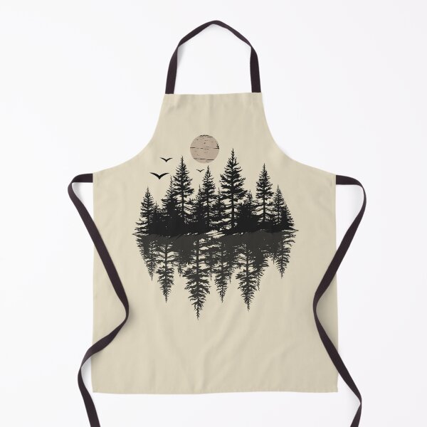 Item preview, Minimal landscape art black pine trees forest reflection silhouette designed and sold by Alexaltay.