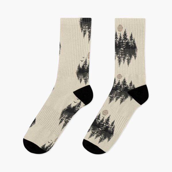 Item preview, Minimal landscape art black pine trees forest reflection silhouette designed and sold by Alexaltay.