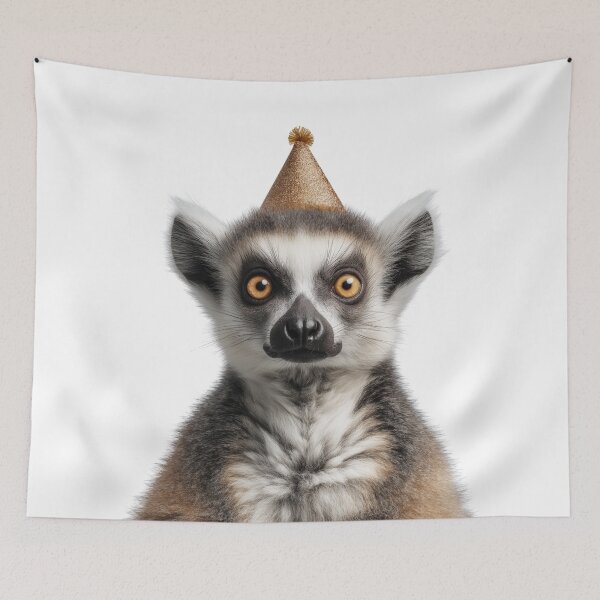 Item preview, Cute Lemur with Party Hat Birthday Celebration designed and sold by LazyOwlStore.