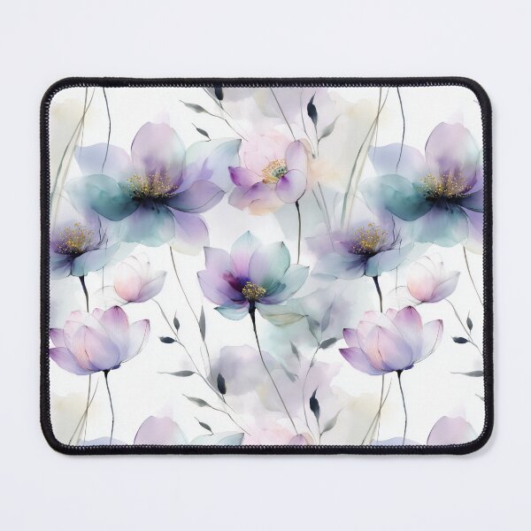 Item preview, Dreamwater Florals – Watercolor Petals in Violet, Aqua, and Blush designed and sold by Moisky Patterns.