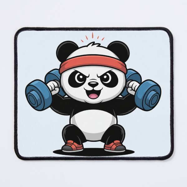Item preview, Cute Weightlifting Panda – Funny Gym Animal Vector Design designed and sold by designedbyNil.