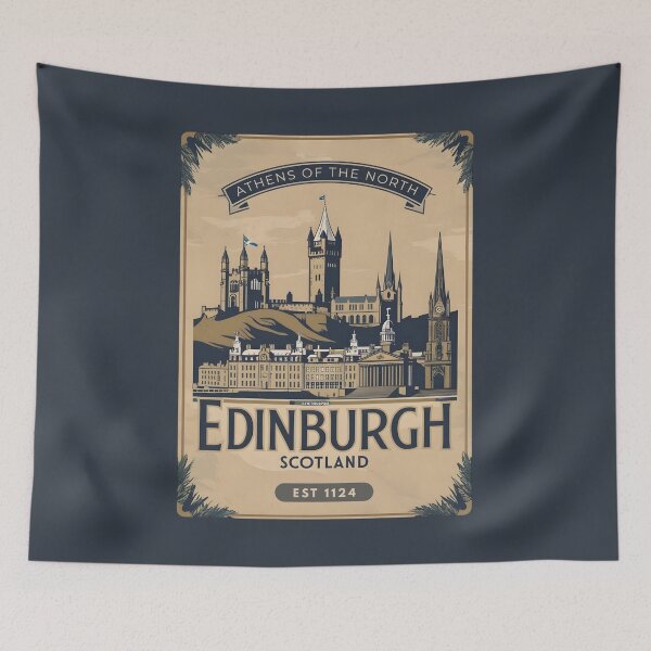 Item preview, A Vintage Travel Illustration of Edinburgh - Scotland  designed and sold by GoodOldVintage.