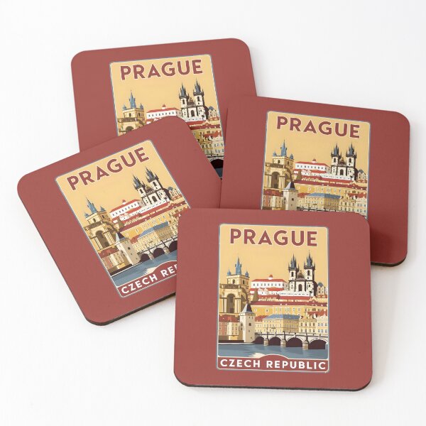 Item preview, A Vintage Travel Illustration of Prague - Czech Republic designed and sold by GoodOldVintage.