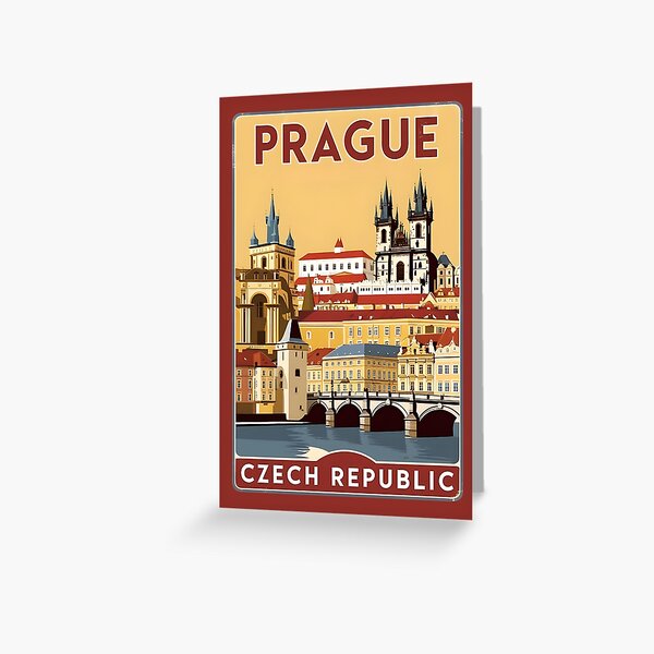 Item preview, A Vintage Travel Illustration of Prague - Czech Republic designed and sold by GoodOldVintage.