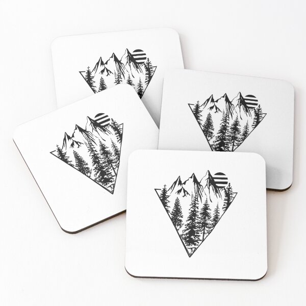 Item preview, Minimalist geometric nature minimal pine forest trees landscape designed and sold by Alexaltay.