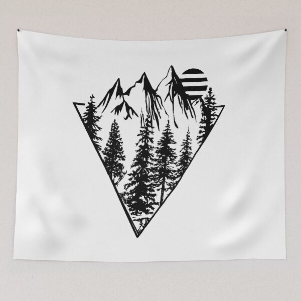Item preview, Minimalist geometric nature minimal pine forest trees landscape designed and sold by Alexaltay.
