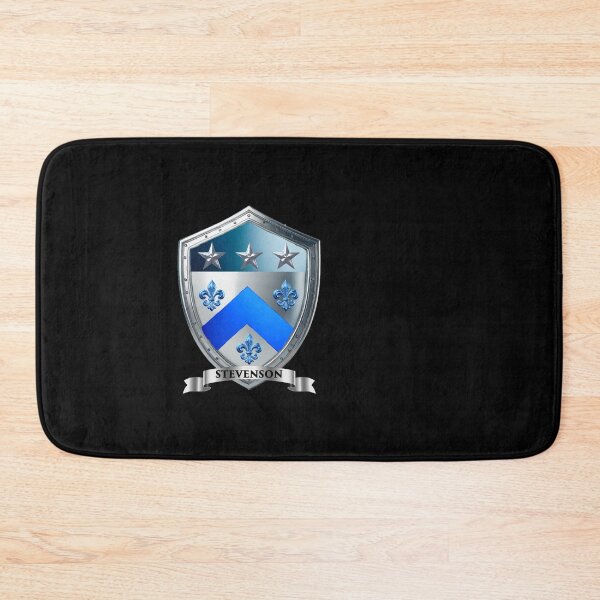 Item preview, Stevenson Name Shield Steel and Silver Brilliance Bannered with Pride designed and sold by Highlandkings.