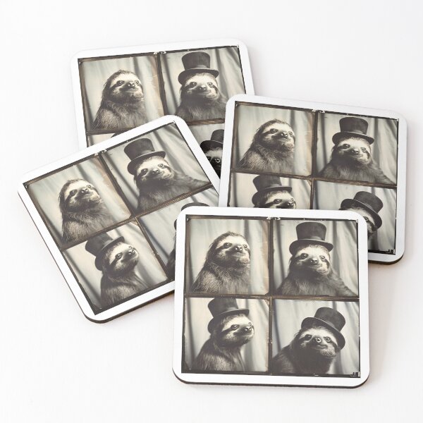 Item preview, Victorian Sloth Gentleman – Vintage Photobooth Animal designed and sold by RockFireMerch.