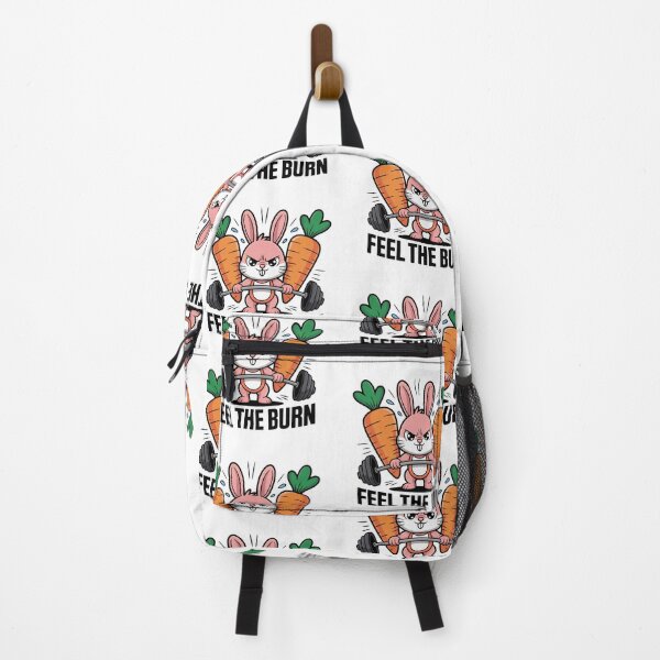 Item preview, Cute Bunny Lifting Carrots – Funny Gym Workout Cartoon Design designed and sold by designedbyNil.