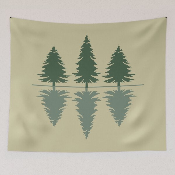 Item preview, Reflection minimalist pine trees forest minimal landscape art designed and sold by Alexaltay.